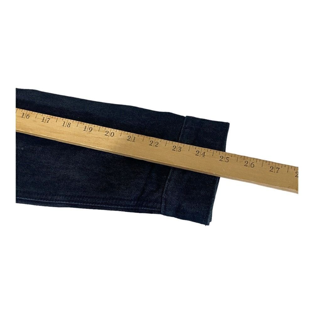 Levis Trucker Jacket with Hide -a- Way Hoodie Size L Dark Blue Logo Snaps Women - Picture 10 of 12